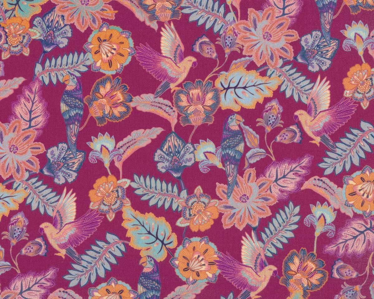Westfalenstoffe BALI, Papagei, dunkles fuchsia