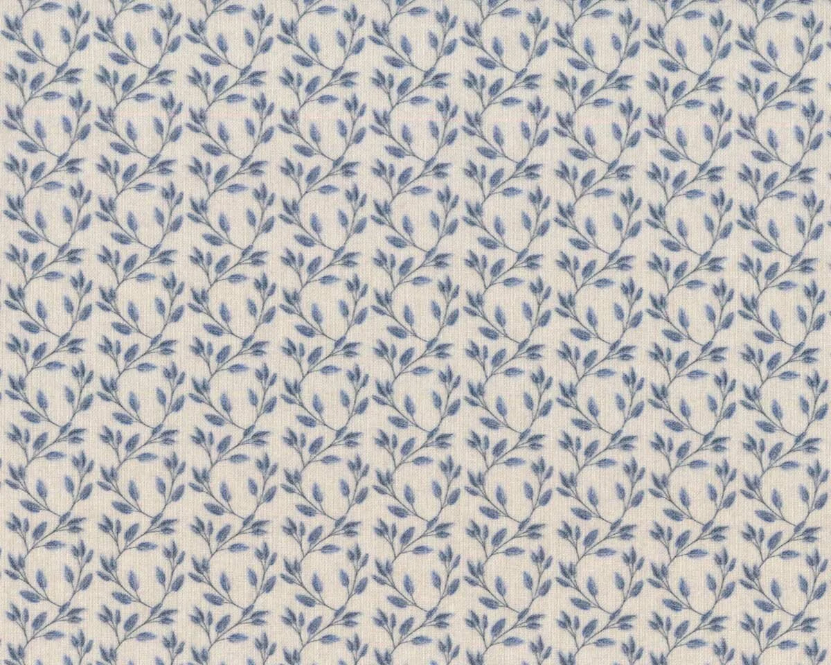 Westfalenstoffe VERSAILLES kbA, Blattranke, creme-blau