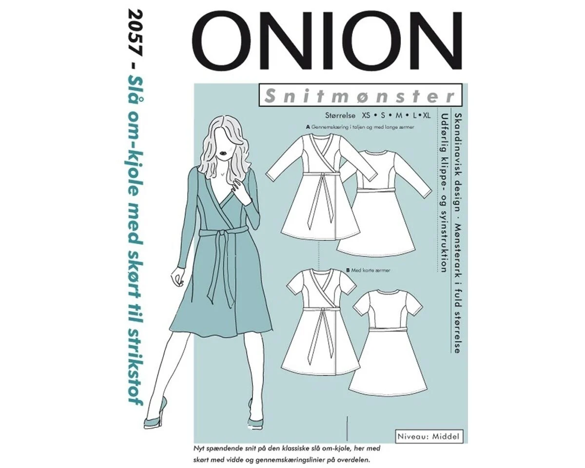 Wickelkleid mit Seiteneinsätzen, Schnittmuster ONION 2057