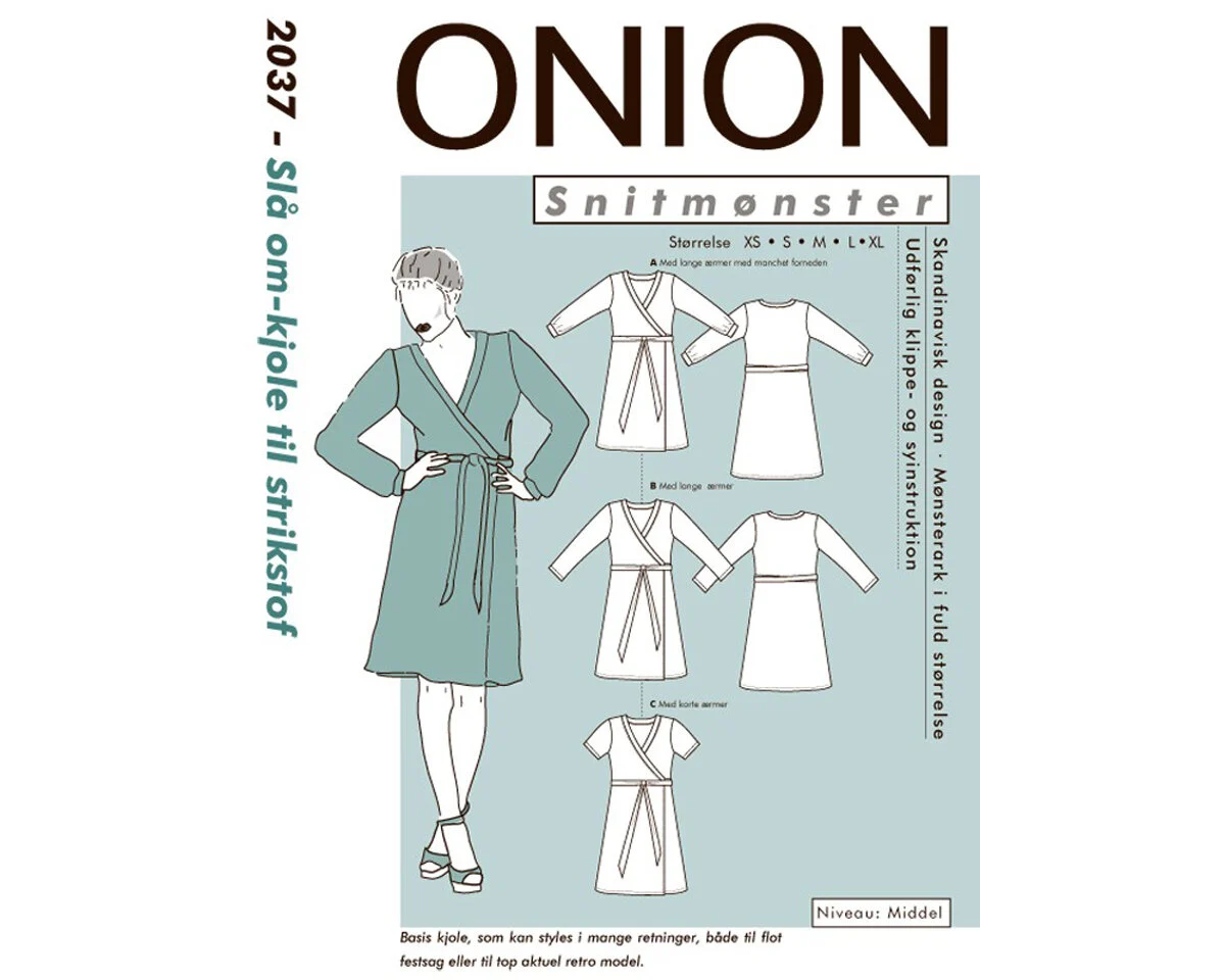 Wickelkleid mit verschiedenen Ärmeln, Schnittmuster ONION 2037