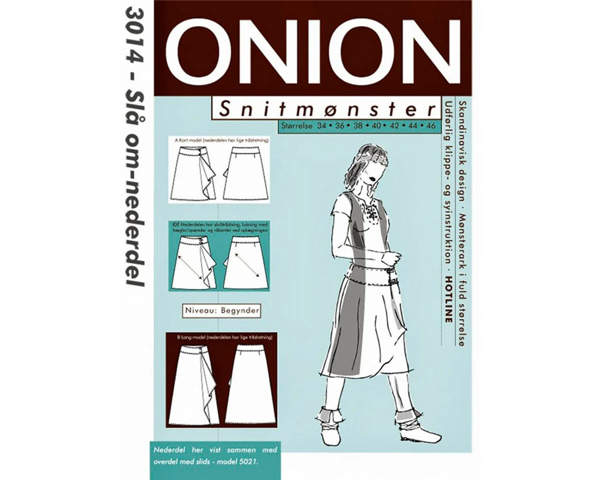 Wickelrock mit Seiten-Volant, Schnittmuster ONION 3014