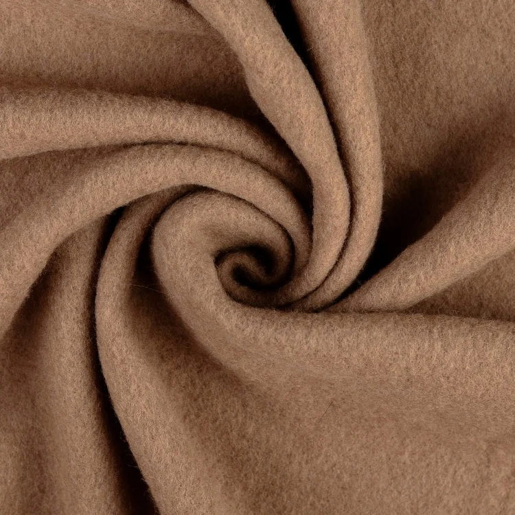 Wollfleece uni, mittelbraun