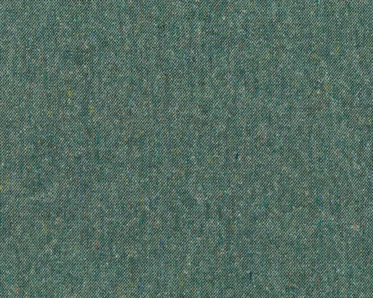 Wollstoff mit Seide, Tweed ALBA, tannengrün-türkis meliert, Hilco