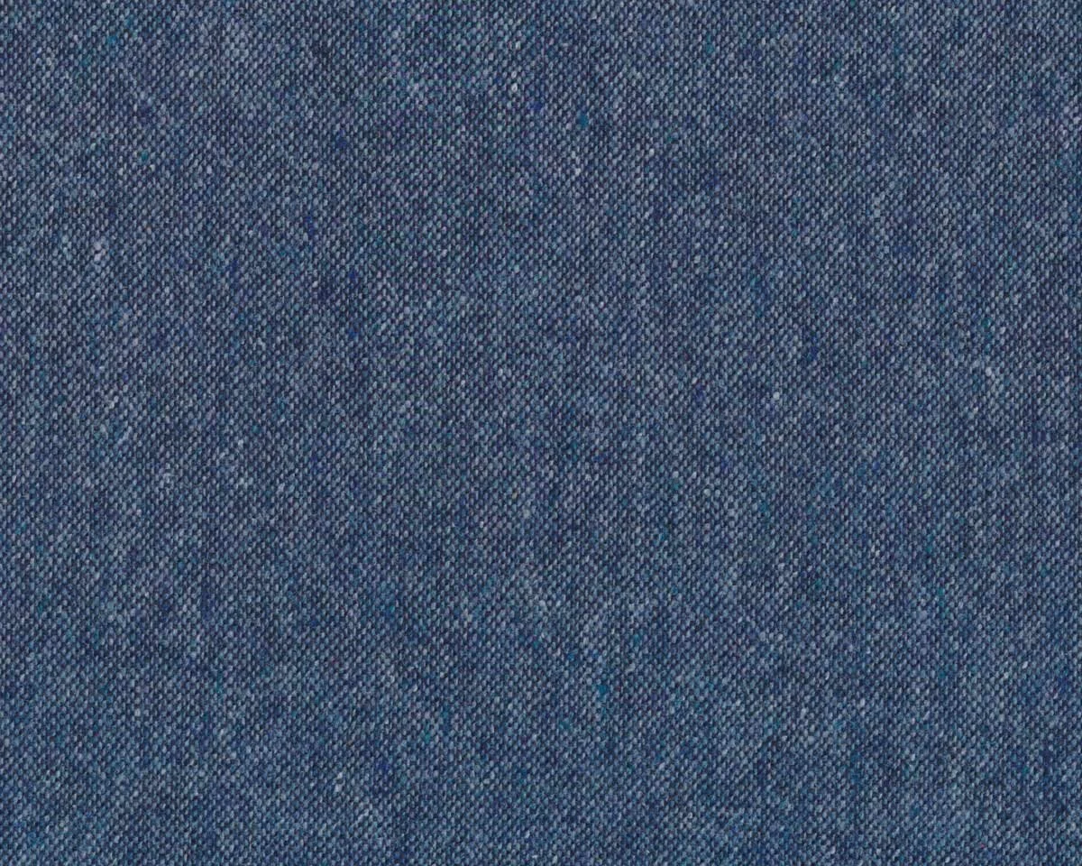 Wollstoff mit Seide, Tweed CARDIFF, dunkelblau meliert, Hilco