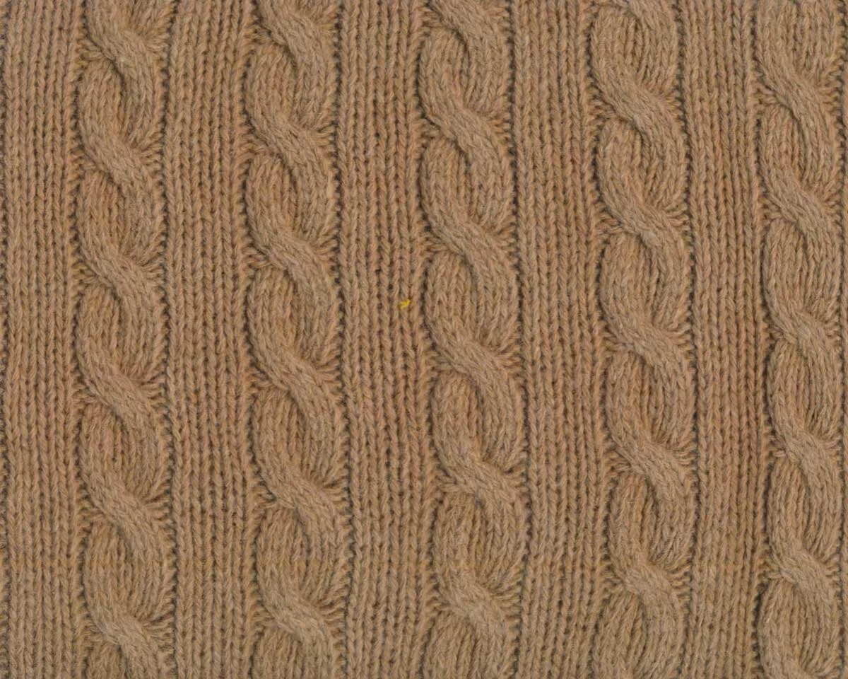 Wollstrickstoff ZOPF, Zopfmuster, beige, Hilco