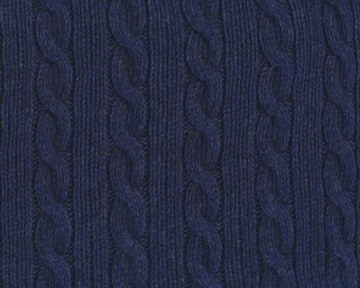 Wollstrickstoff ZOPF, Zopfmuster, dunkelblau, Hilco