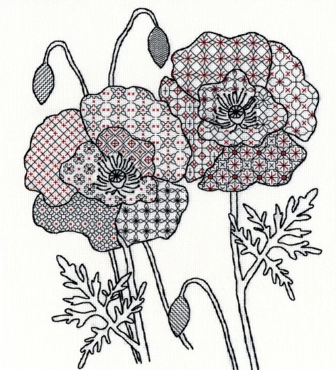 Bothy Threads - Blackwork Poppy