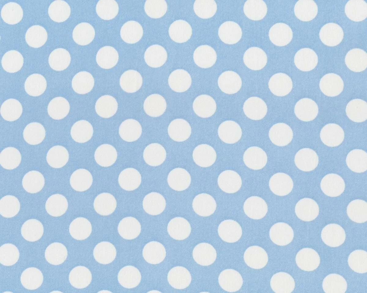 Zarter italienischer Chiffon TONIA, große Punkte, hellblau-gebrochenes weiß