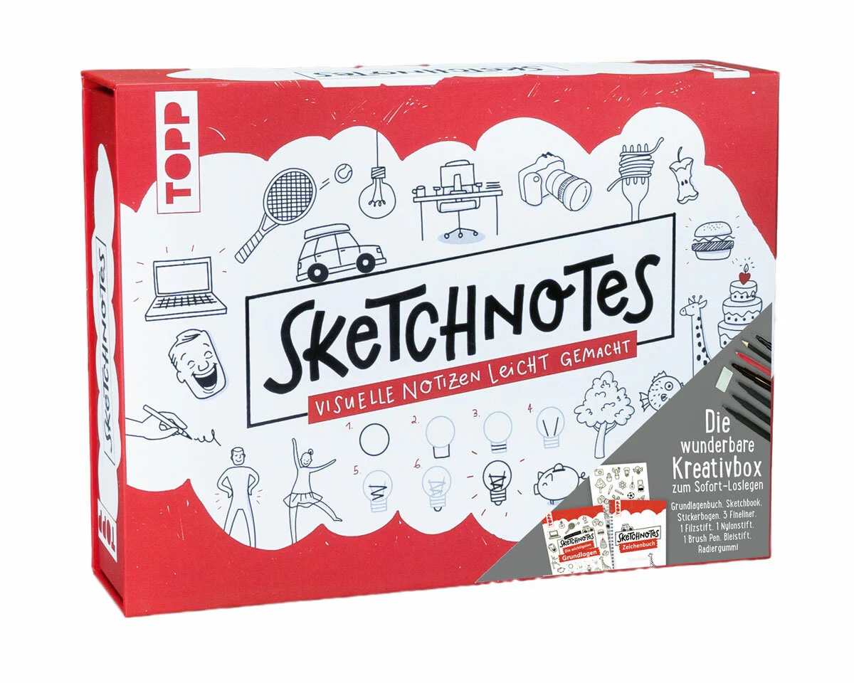 Zeichenbuch: Sketchnotes - Die wunderbare Kreativbox, Topp