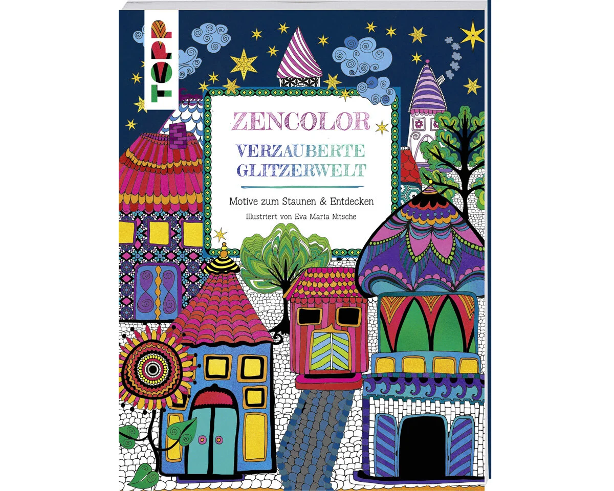 Zeichenbuch: Zencolor - Verzauberte Glitzerwelt, TOPP