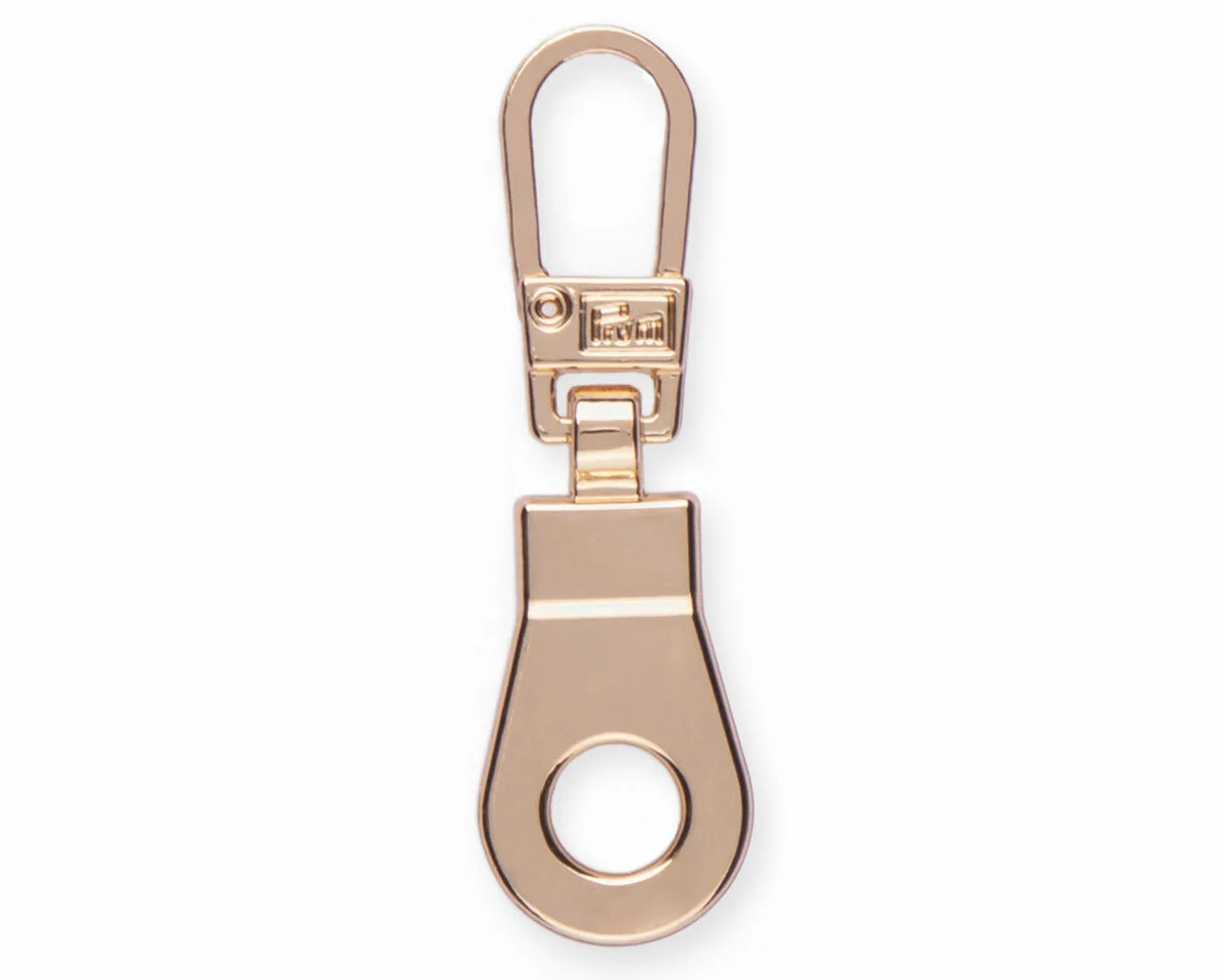 Zipper aus Metall mit Öse, gold, Prym