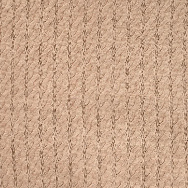 Zopfstrickstoff, hellbraun