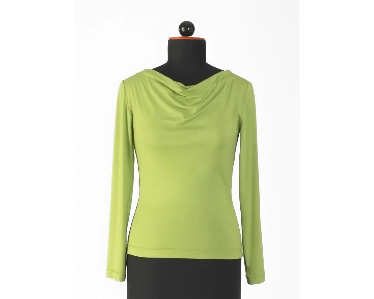 Zwischenmass Schnittmuster SHIRT MIT WASSERFALLKRAGEN